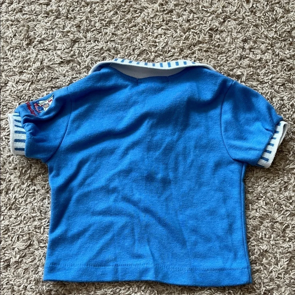 Vintage OshKosh B'gosh Short Sleeve Polo & Denim Shortalls - Size 6-9 Months